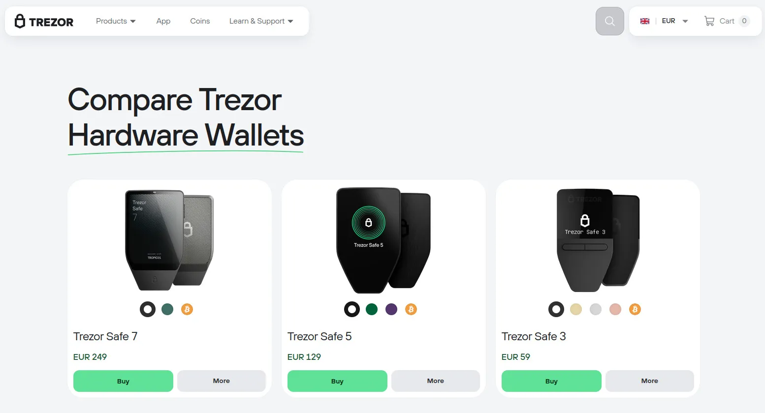 کیف پول سخت افزاری Trezor | بهترین کیف پول ها برای نگهداری ارز دیجیتال | صرافی ارز دیجیتال کیف پول من