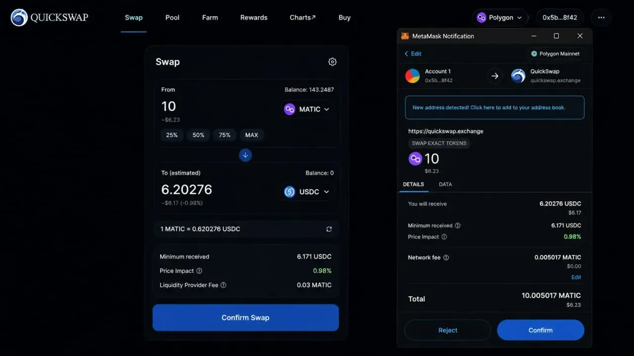 مراحل ثبت و تایید یک تراکنش موفق در بخش Swap | صرافی کیف پول من