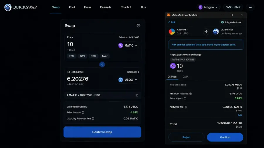 مراحل ثبت و تایید یک تراکنش موفق در بخش Swap | صرافی کیف پول من