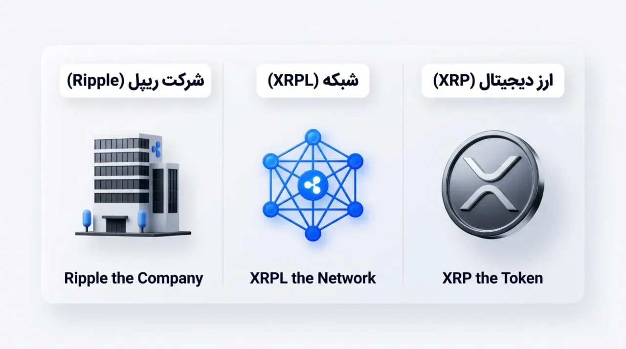 یک شفاف&zwnj;سازی مهم: تفاوت شبکه XRPL، شرکت ریپل (Ripple) و ارز دیجیتال XRP | کیف پول من