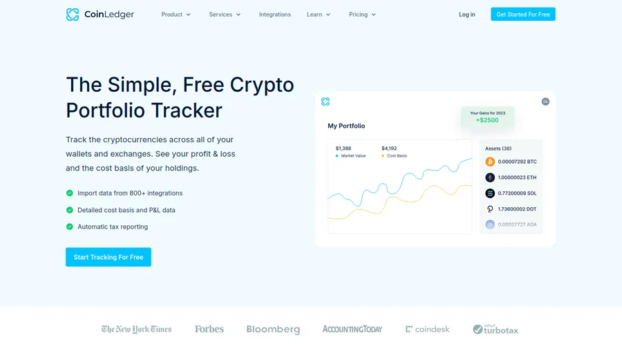 معرفی بهترین ماشین حساب ها برای محاسبه سود ارز دیجیتال | پلتفرم کوین لجر (CoinLedger) | صرافی کیف پول من
