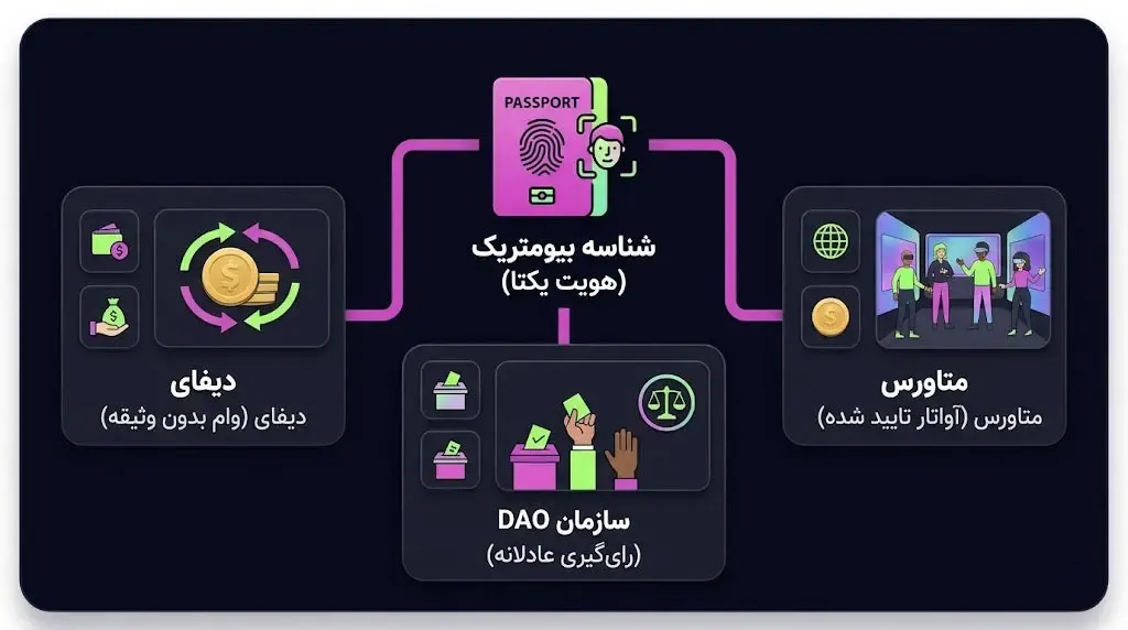 نقش هویت اثبات‌شده در متاورس، سازمان‌های خودگردان غیرمتمرکز (DAO) و بازی‌های بلاک‌چینی | کیف پول من