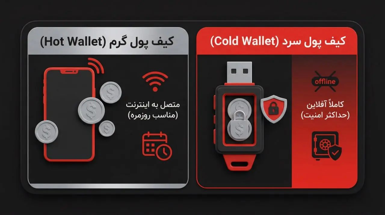 کیف پول گرم | کیف پول سرد | صرافی کیف پول من