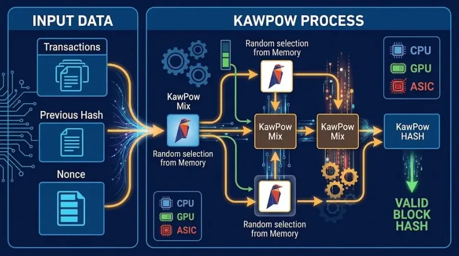 الگوریتم KawPow | بهینهسازی برای کارتهای گرافیک | صرافی کیف پول من