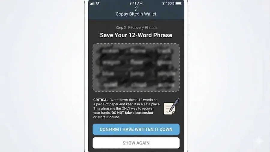 ساخت کیف پول جدید و یادداشت کلمات بازیابی Seed Phrase | صرافی کیف پول من