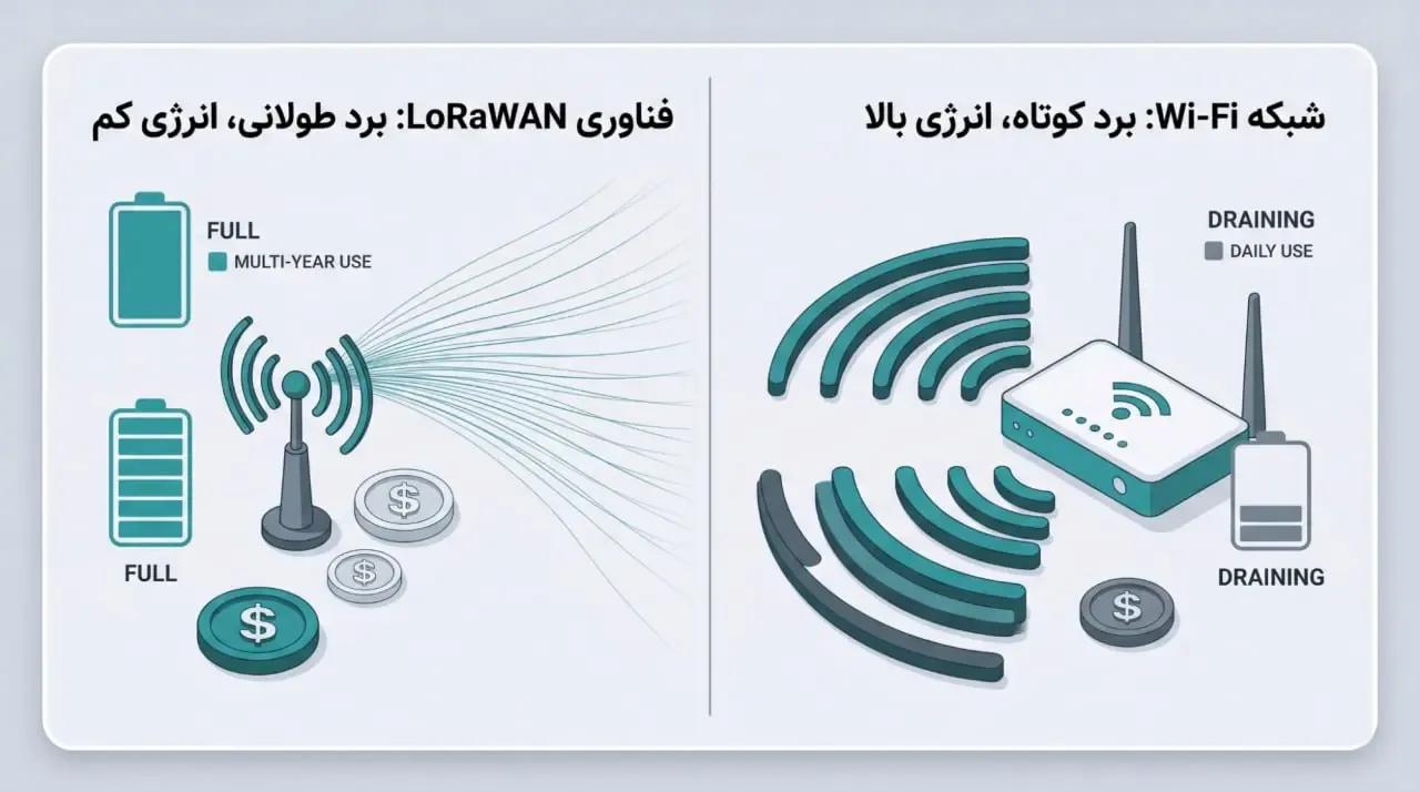 نقش امواج رادیویی (LoRaWAN) در انتقال دادهها | صرافی کیف پول من