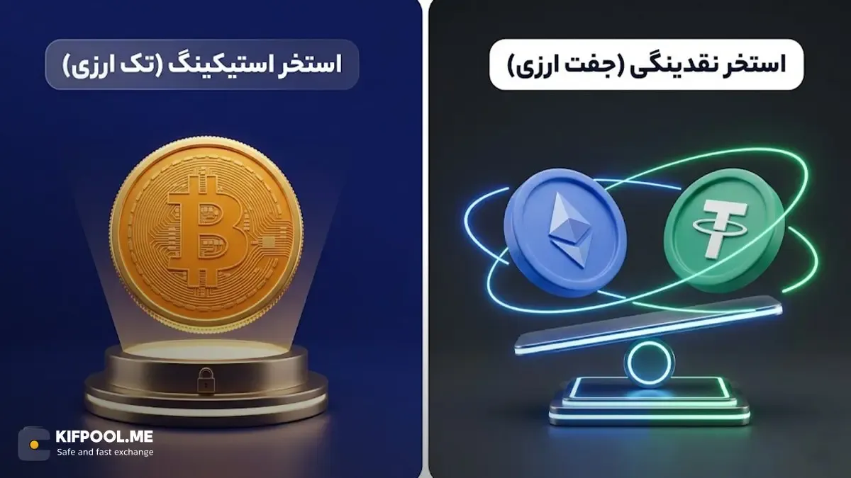 تفاوت استخر استیکینگ با استخر نقدینگی در دیفای | صرافی کیف پول من