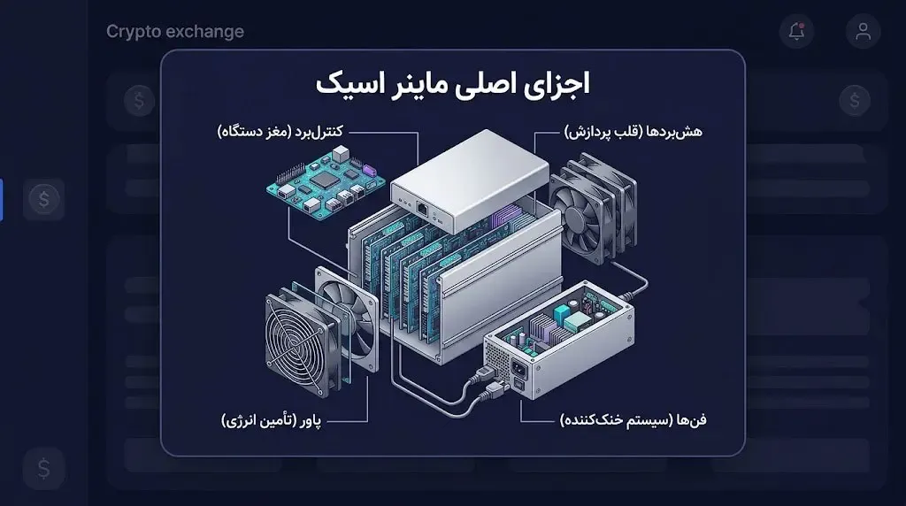 آشنایی با اجزای اصلی تشکیل&zwnj;دهنده&zwnj;ی یک دستگاه ماینر اسیک | کیف پول من