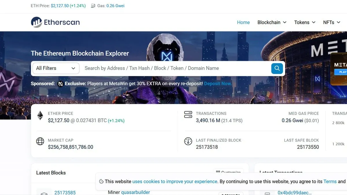 آشنایی با اتر اسکن (Etherscan)؛ بهترین ابزار رهگیری شبکه&zwnj;ی اتریوم | کیف پول من