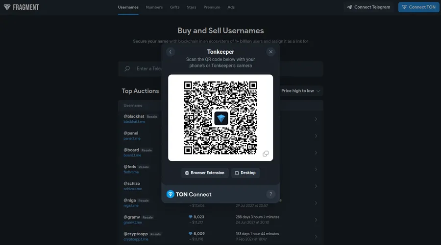 ثبت نام در پلتفرم Fragment | انتخاب و نصب کیف پول شبکه تون | صرافی ارز دیجیتال کیف پول من
