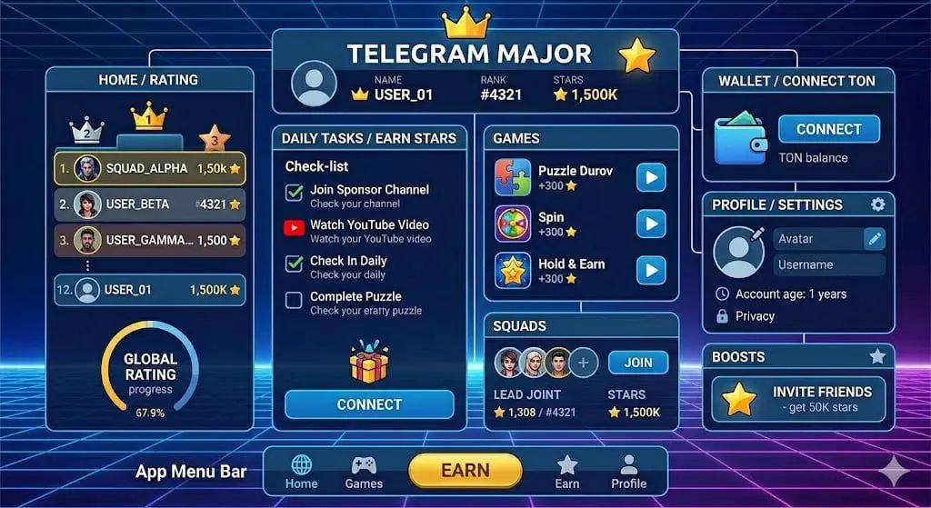 تفاوت توکن Major با ارز درون&zwnj;برنامه&zwnj;ای استارز (Stars) | صرافی کیف پول من