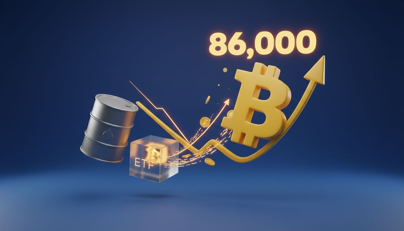 بیت کوین به ۸۶ هزار دلار رسید؛ تأثیر کاهش قیمت نفت و هجوم سرمایه به ETFها
