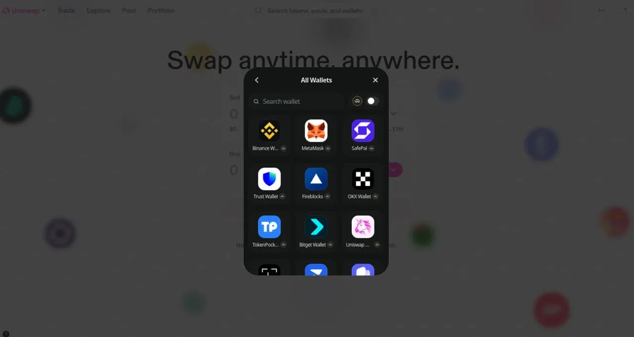 آموزش گام&zwnj;به&zwnj;گام کار با صرافی Uniswap | صرافی کیف پول من