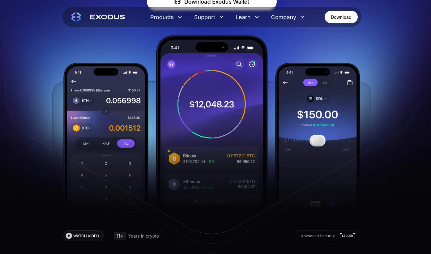 کیف پول Exodus چیست؟ | معرفی بهترین کیف پول های ارز سولانا | صرافی ارز دیجیتال کیف پول من