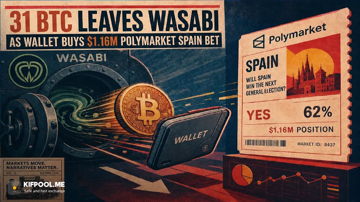 انتقال ۳۱ بیت‌کوین از واسابی؛ شرط سنگین ۱.۱۶ میلیون دلاری روی قهرمانی اسپانیا