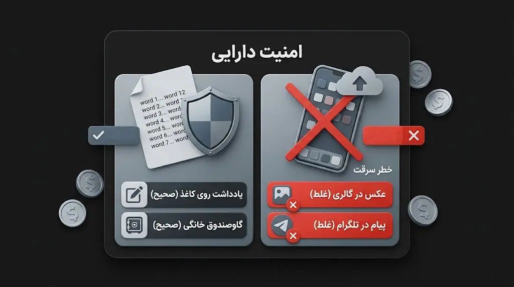 بهترین روش&zwnj;ها برای نگهداری فیزیکی و امن عبارت بازیابی | کیف پول من