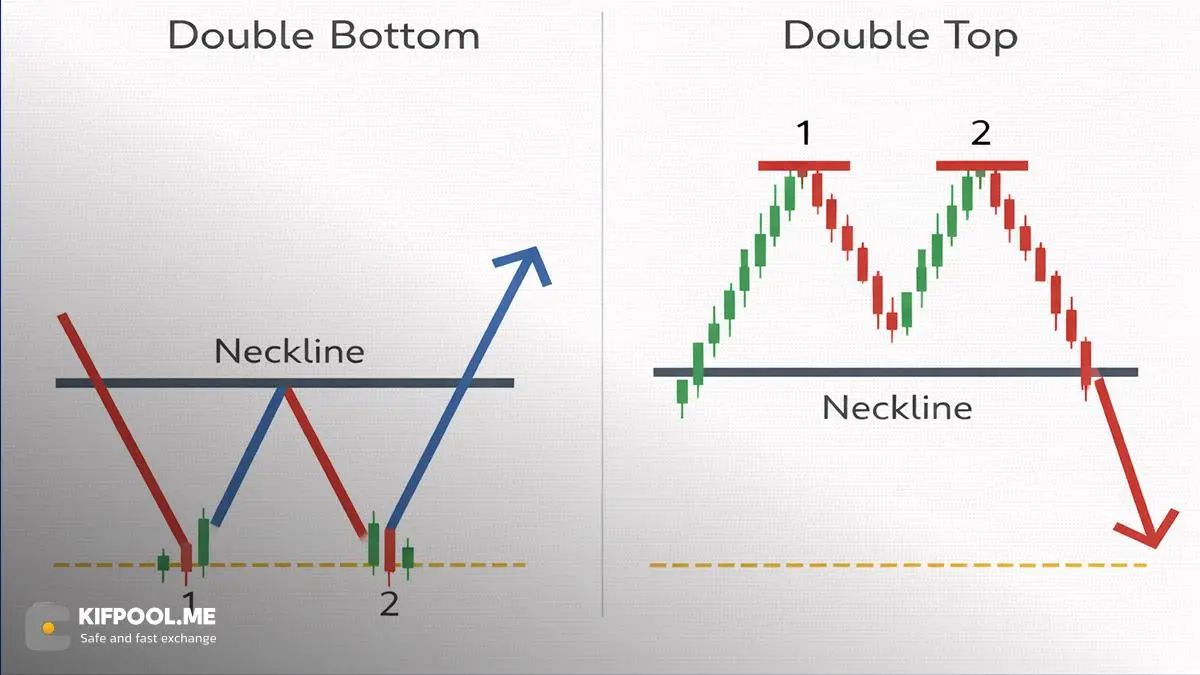 مقایسه سقف دوقلو و کف دوقلو (Double Bottom) | کیف پول من