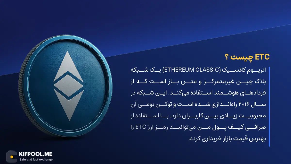 ارز دیجیتال ETC چیست؟ | خرید و فروش Ethereum Classic| خرید سریع ارز اتریوم کلاسیک| صرافی ارز دیجیتال کیف پول من