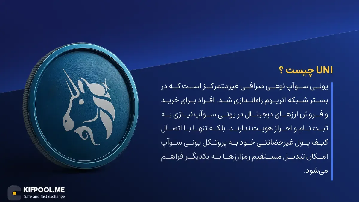 ارز دیجیتال UNI چیست؟ | خرید و فروش UniSwap| خرید سریع ارز یونی سوآپ| صرافی ارز دیجیتال کیف پول من