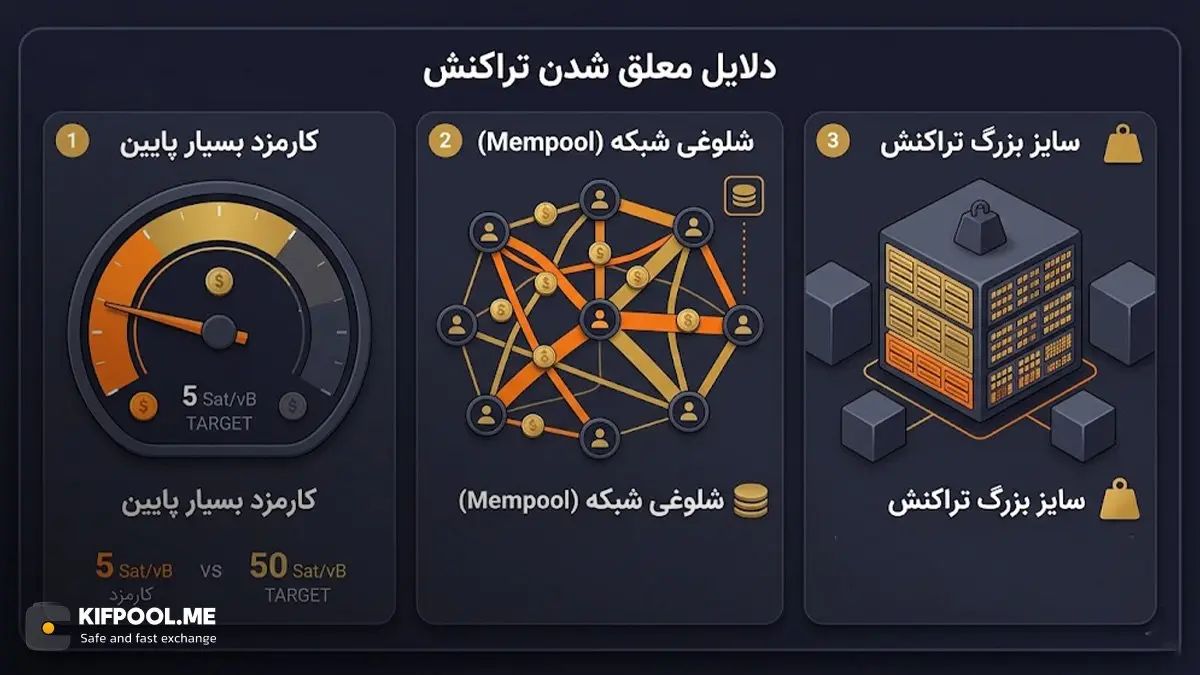 چرا تراکنش بیت کوین در حالت تایید نشده باقی میماند؟ | کیف پول من
