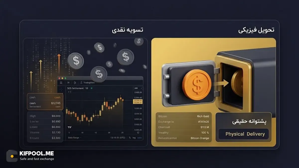 تحویل فیزیکی بیت کوین در برابر تسویه نقدی | صرافی کیف پول من