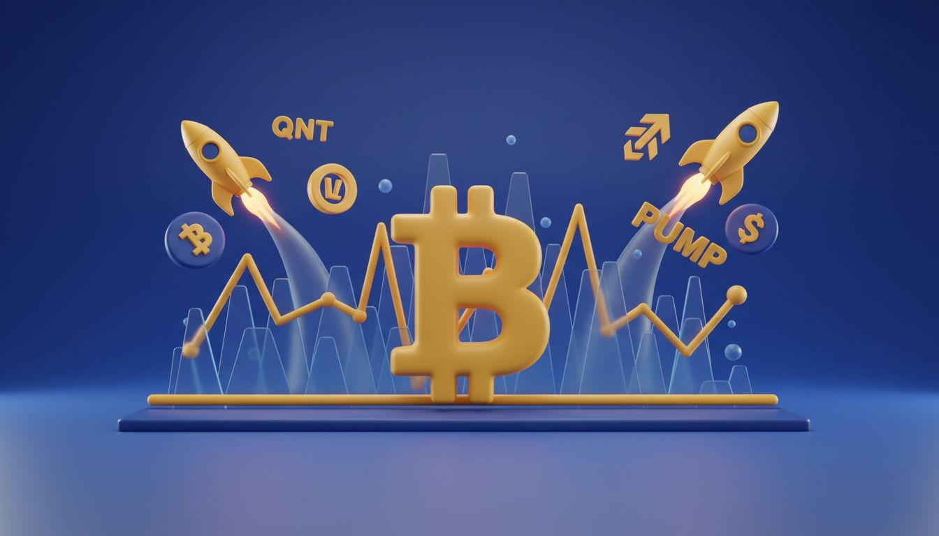تثبیت قیمت بیت کوین و نوسانات شدید در بازار آلتکوینها: QNT و PUMP با رشد دو رقمی