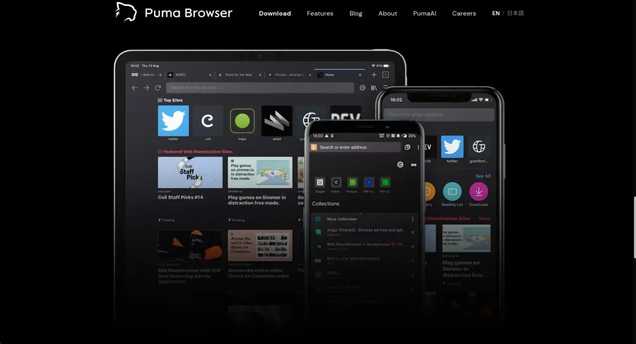 مرورگر پوما (Puma Browser) | صرافی کیف پول من
