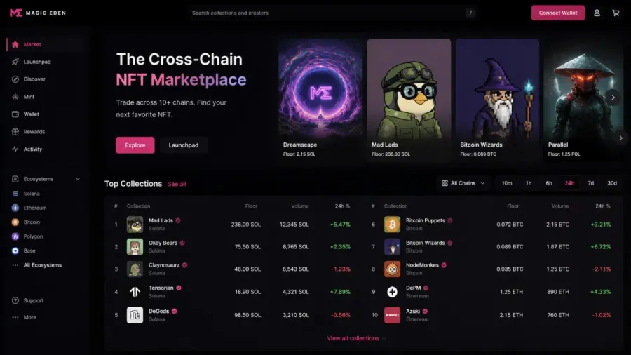 بازار Magic Eden | صرافی کیف پول من