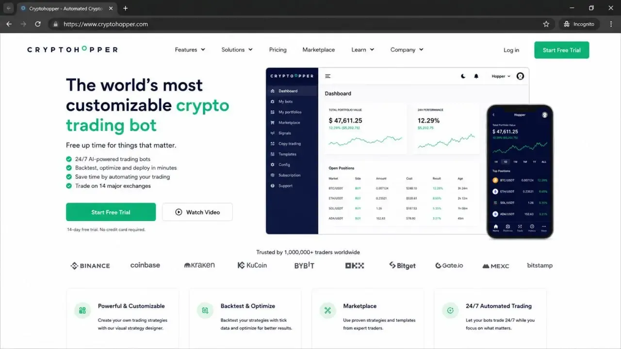 Cryptohopper | صرافی کیف پول من