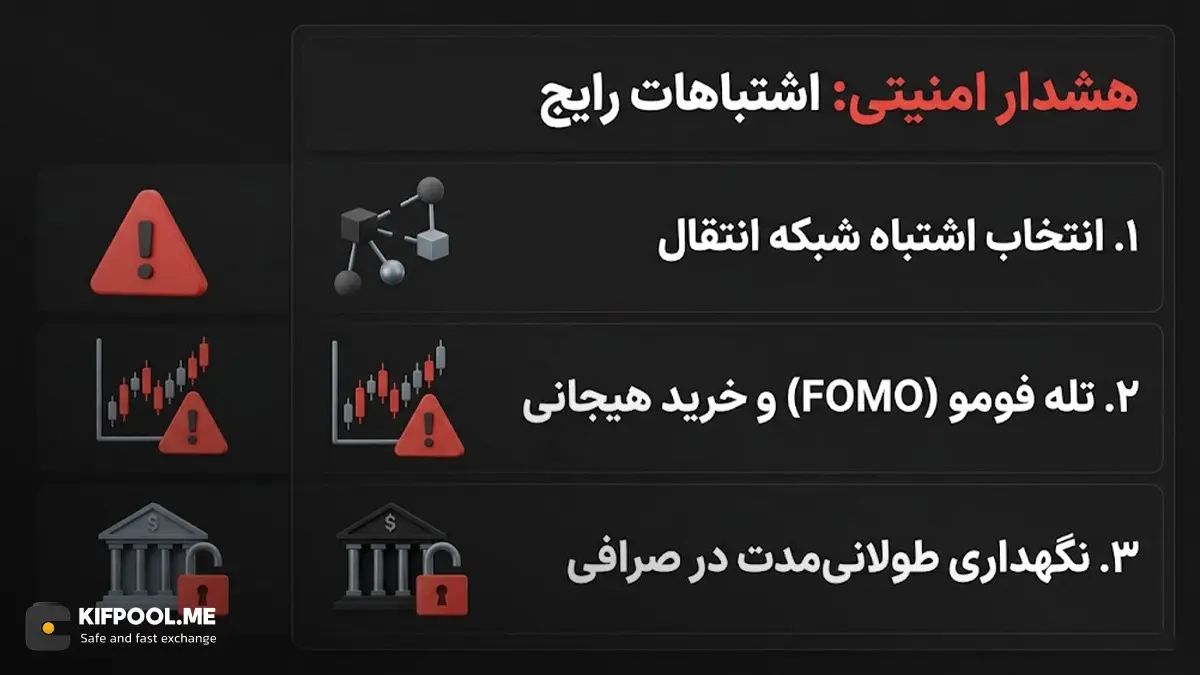 اشتباهات رایج تازه&zwnj;کارها در زمان خرید و انتقال ارزها | صرافی کیف پول من