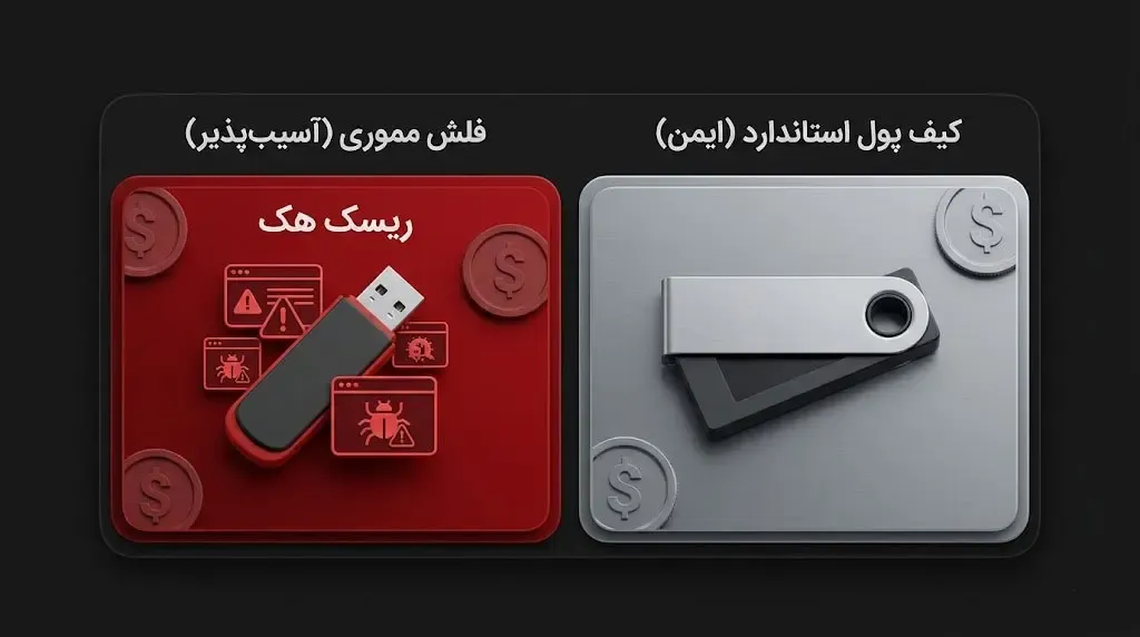 مفهوم و واقعیت تبدیل فلش مموری به کیف پول سخت افزاری | کیف پول من