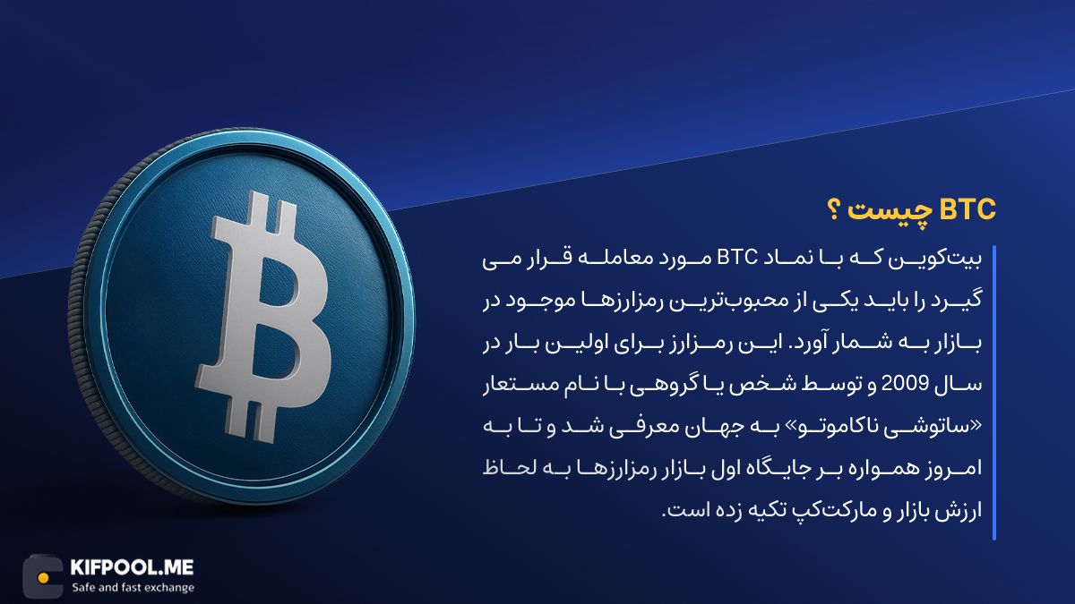 ارز دیجیتال BTC چیست؟ | خرید و فروش ارز Bitcoin | خرید سریع ارز بیت کوین | صرافی ارز دیجیتال کیف پول من
