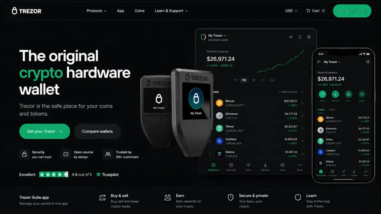 ترزور - Trezor | صرافی کیف پول من