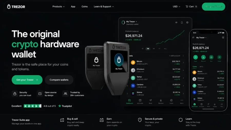 ترزور - Trezor | صرافی کیف پول من