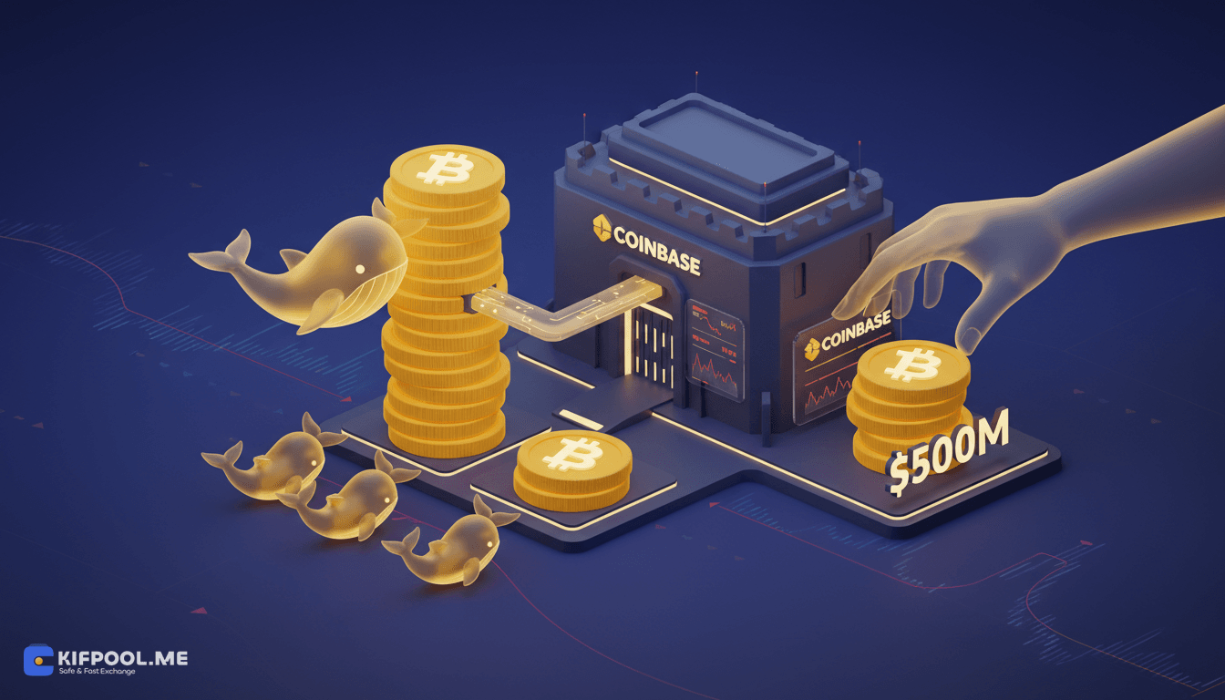 انتقال نزدیک به ۵۰۰ میلیون دلار بیت کوین توسط نهنگ‌ها به کوین‌بیس پرایم