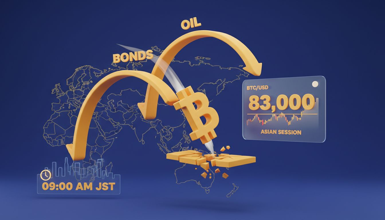 بیت کوین با افت به زیر ۸۳,۰۰۰ دلار هفته را آغاز کرد؛ تأثیر بازارهای آسیایی