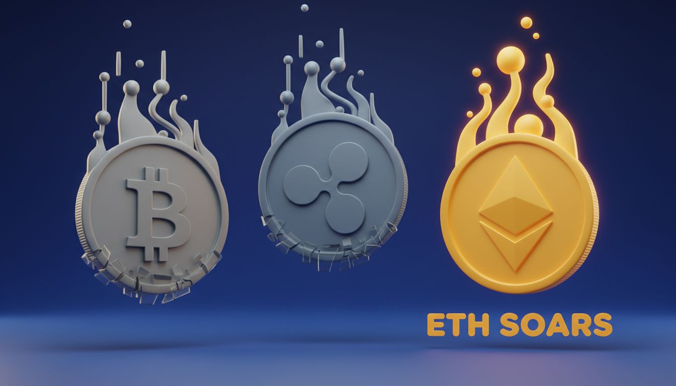 تحلیل احساسات بازار: بیت‌کوین و ریپل در ترس، اتریوم در هیجان صعودی