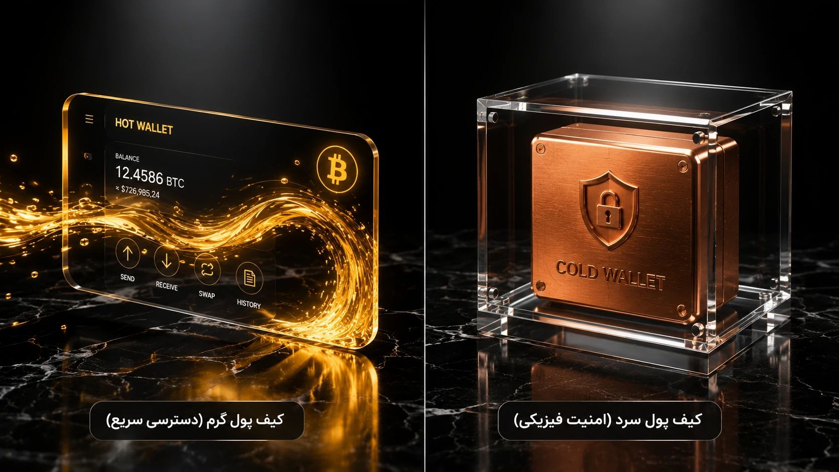 تفاوت کیف پول سرد و گرم | کیف پول من