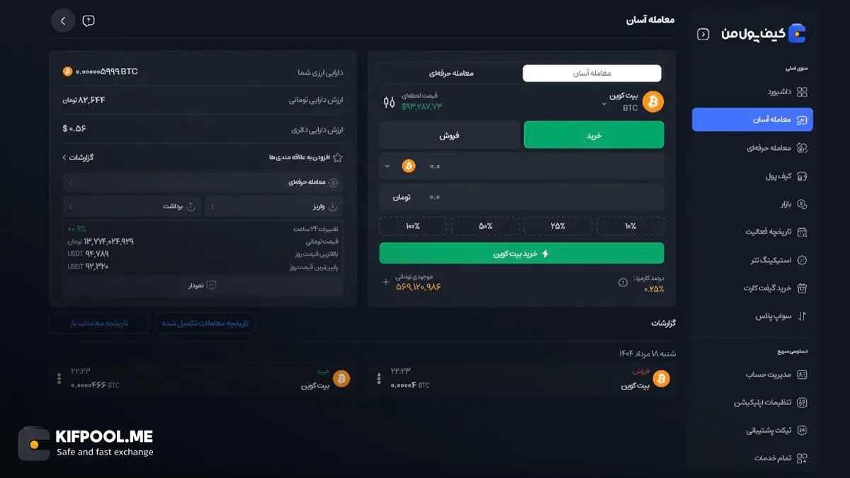 چگونه از صرافی کیف پول من خرید کنیم؟
