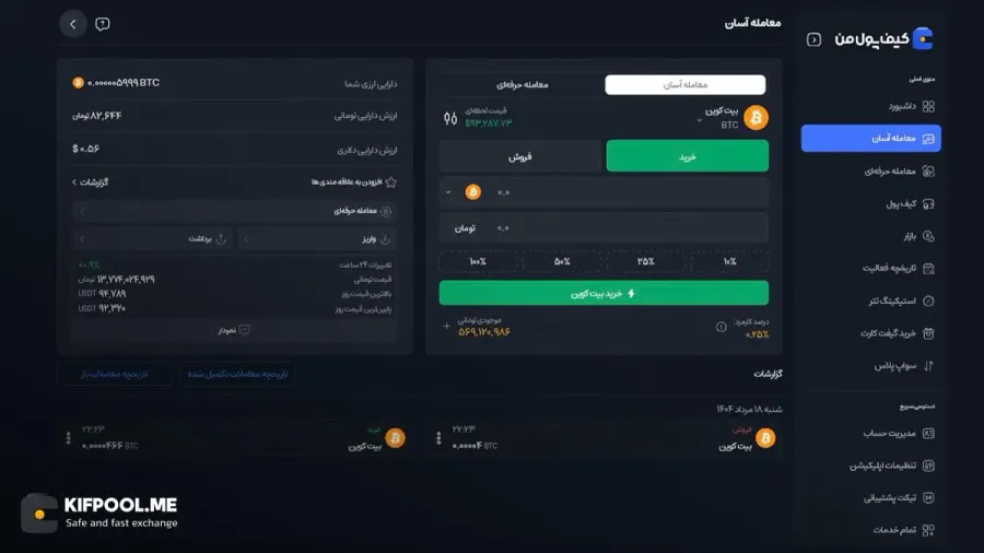 چگونه از صرافی کیف پول من خرید کنیم؟