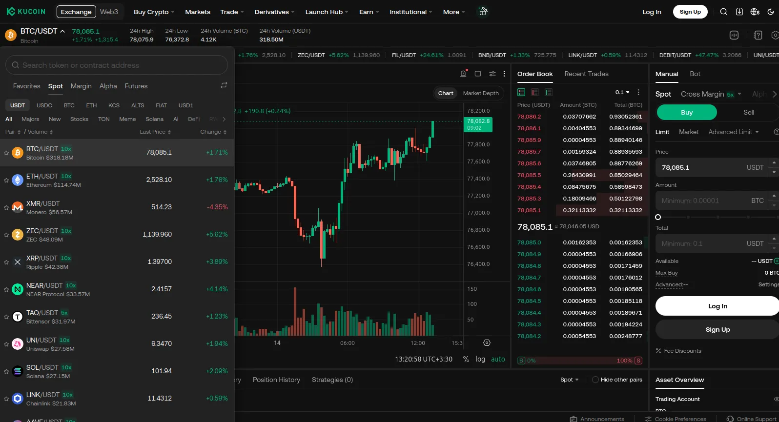 خدمات و امکانات و بازارهای معاملات صرافی کوکوین | انجام معاملات اسپات در صرافی Kucoin | صرافی کیف پول من