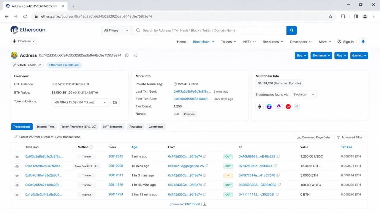پیگیری تراکنش&zwnj;های اتر اسکن با استفاده از آدرس کیف پول (Wallet Address) | 