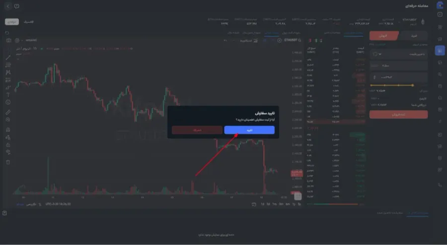 ثبت سفارش فروش با تعیین قیمت (Limit) | صرافی کیف پول من