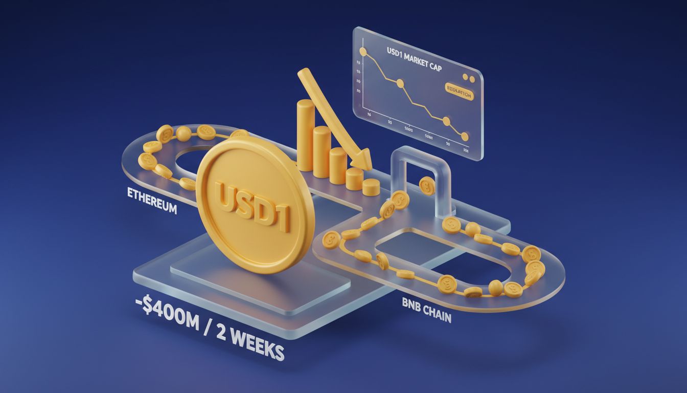 کاهش ۴۰۰ میلیون دلاری ارزش بازار استیبل کوین USD1 در دو هفته