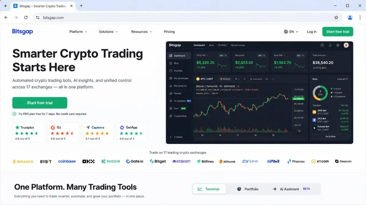 Bitsgap | صرافی کیف پول من