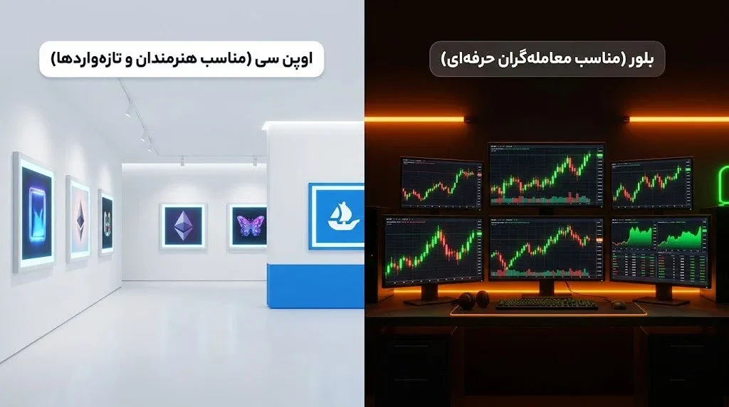 جایگاه اوپن سی در برابر پلتفرم‌های جدید مانند بلور (Blur) | کیف پول من