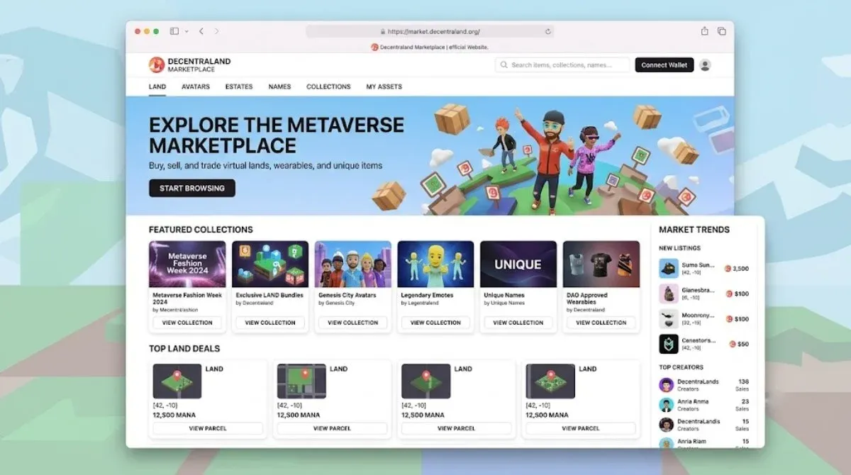ورود به بازارچه (Marketplace) اختصاصی دیسنترالند | صرافی کیف پول من