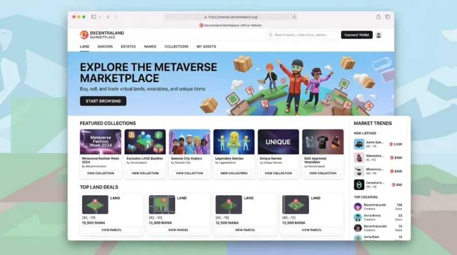 ورود به بازارچه (Marketplace) اختصاصی دیسنترالند | صرافی کیف پول من