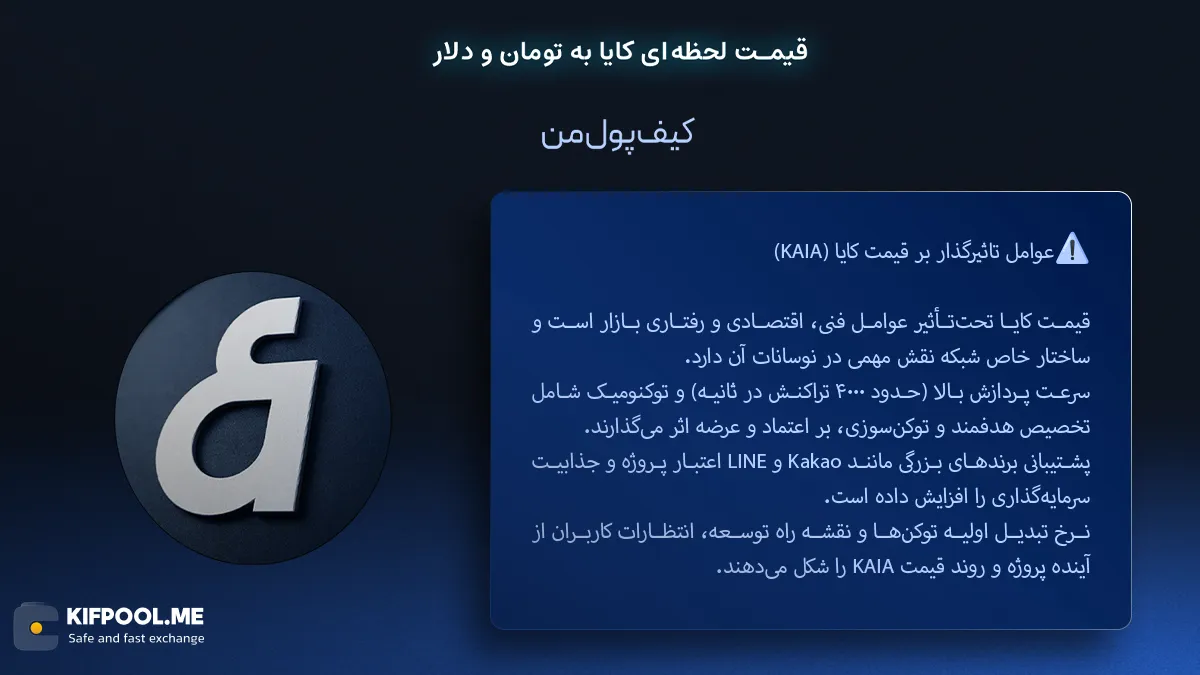 عوامل تاثیرگذار بر قیمت کایا (KAIA) | صرافی کیف پول من