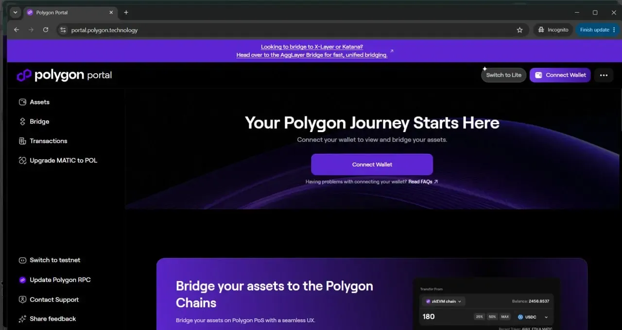 نحوه انتقال متیک به پل در شبکه اتریوم (Ethereum) | صرافی کیف پول من